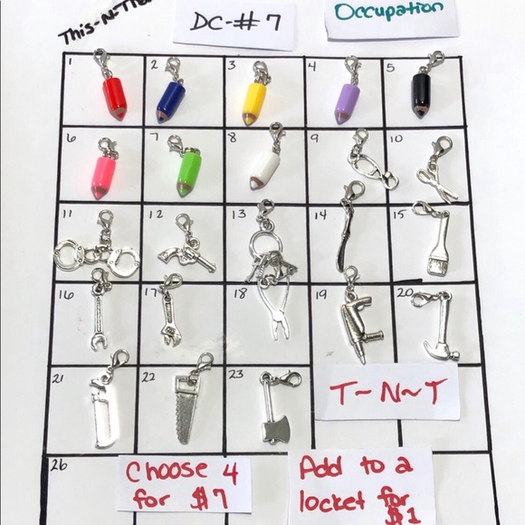 DC-#7.  4x Occupation Dangle Charms - Picture 2 of 9